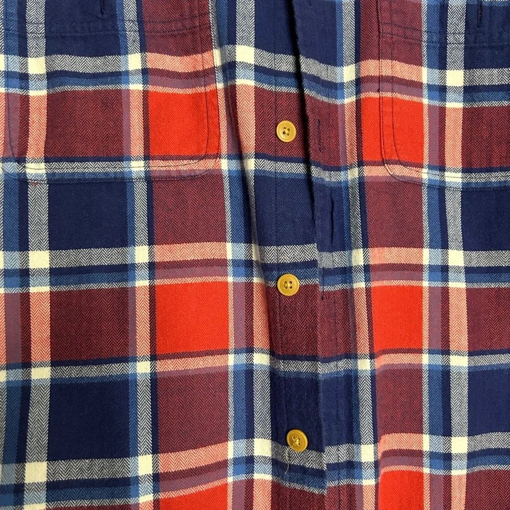 J. Crew Red and Blue Plaid Flannel Casual Shirt Cabincore Outdoor Picnic Comfy